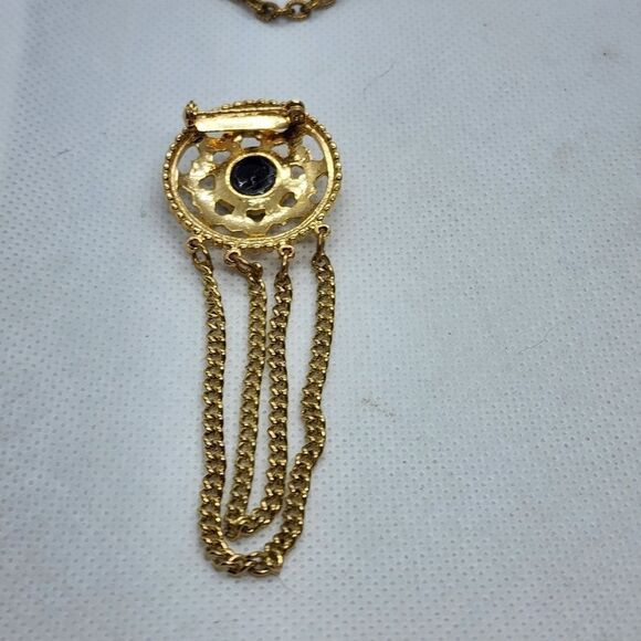 Set of 3 Vintage Gold & Black Brooches - Picture 9 of 11